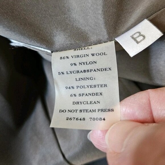 Ann Taylor Womens Taupe Brown Skirt Sz 2 Blazer Sz 0 Suit Set Wool Blend Career - Picture 11 of 11